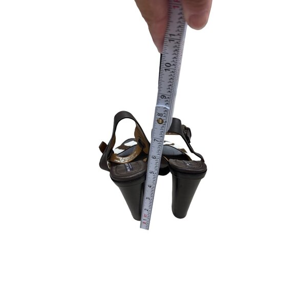 Ralph Lauren women’s brown, tan zebra shoe heels 4-inch-tall size 8 SKU 2929 - Picture 4 of 14